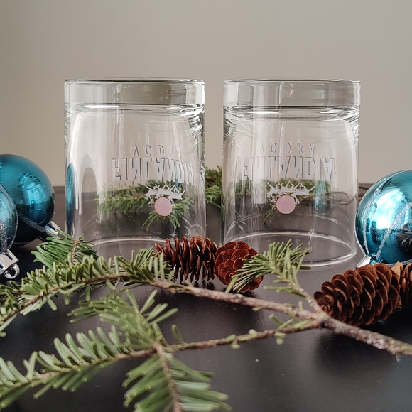 90s vintage | Finlandia Vodka lowball glasses - Picture 2 of 7